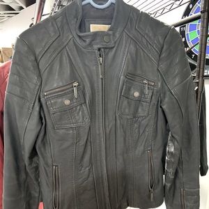 Michael Kors genuine leather moto jacket